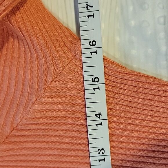 Venus orange sherbert ribbed knit sweater Women's Size S - Picture 9 of 10